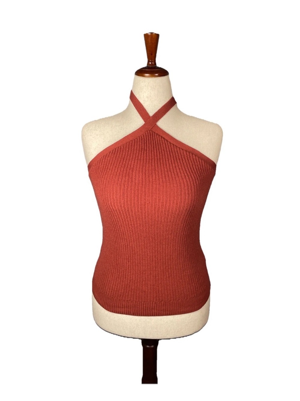 J Crew Cotton Cashmere Blend Halter Sweater Tank Womens Small Knit Quiet Luxury